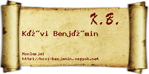 Kövi Benjámin névjegykártya