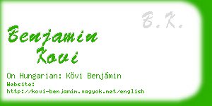 benjamin kovi business card