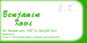 benjamin kovi business card